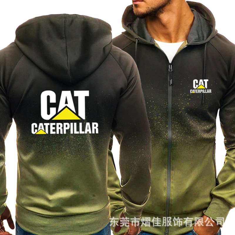 

2023 autumn cardigan men's gradient Hoodie Jacket CAT fashion men's casual suit Sweatshirt zipper Hoodie