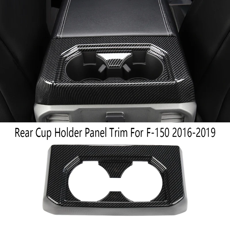 

Car Rear Cup Holder Panel Overlay Cover Trim for Ford F-150 2016-2019