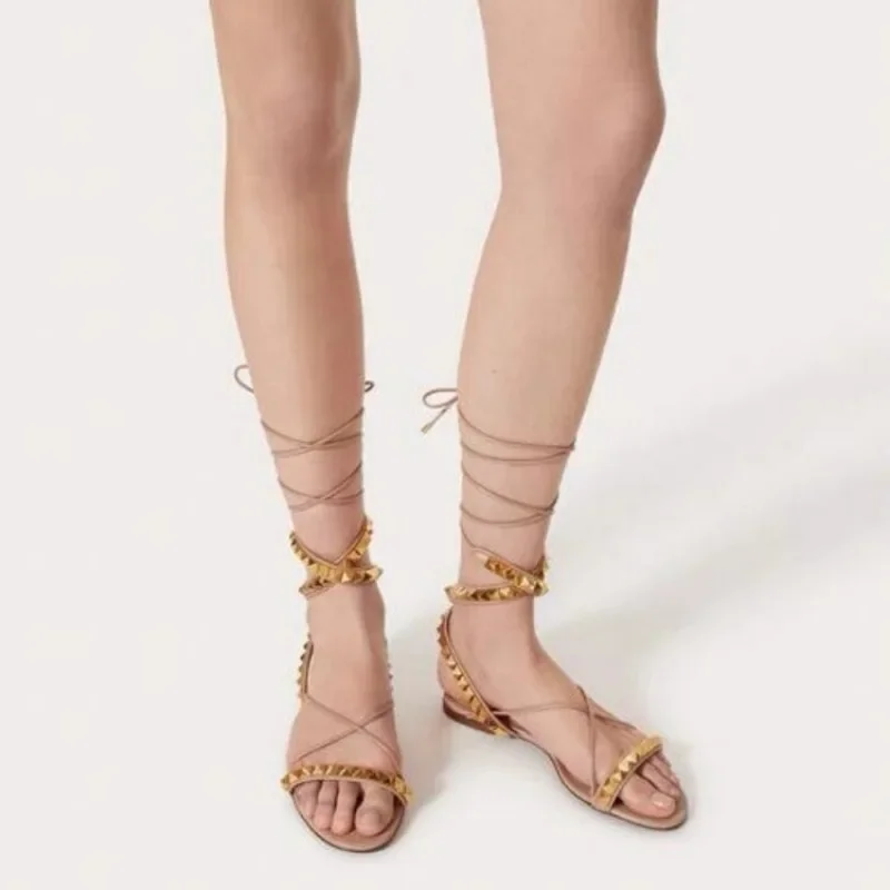 Сандалии женские на шнуровке