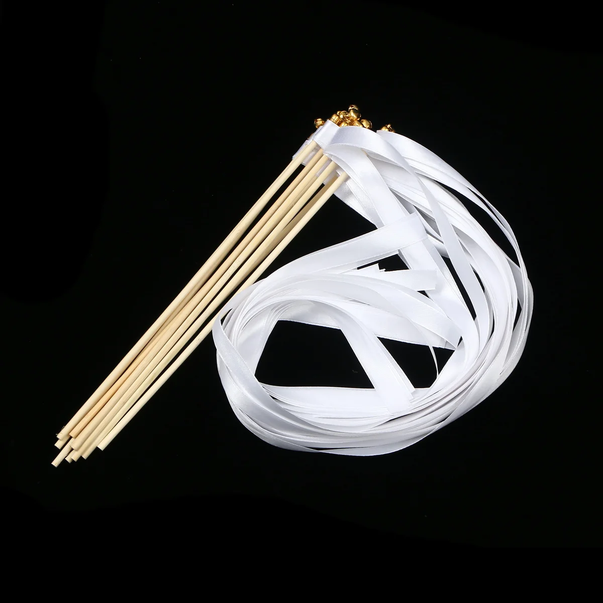 

10 Pcs De Streamer Wands Kids Princess Wedding Wands Bells Waving Streamer Wooden Fairy Streamer Bridesmaid