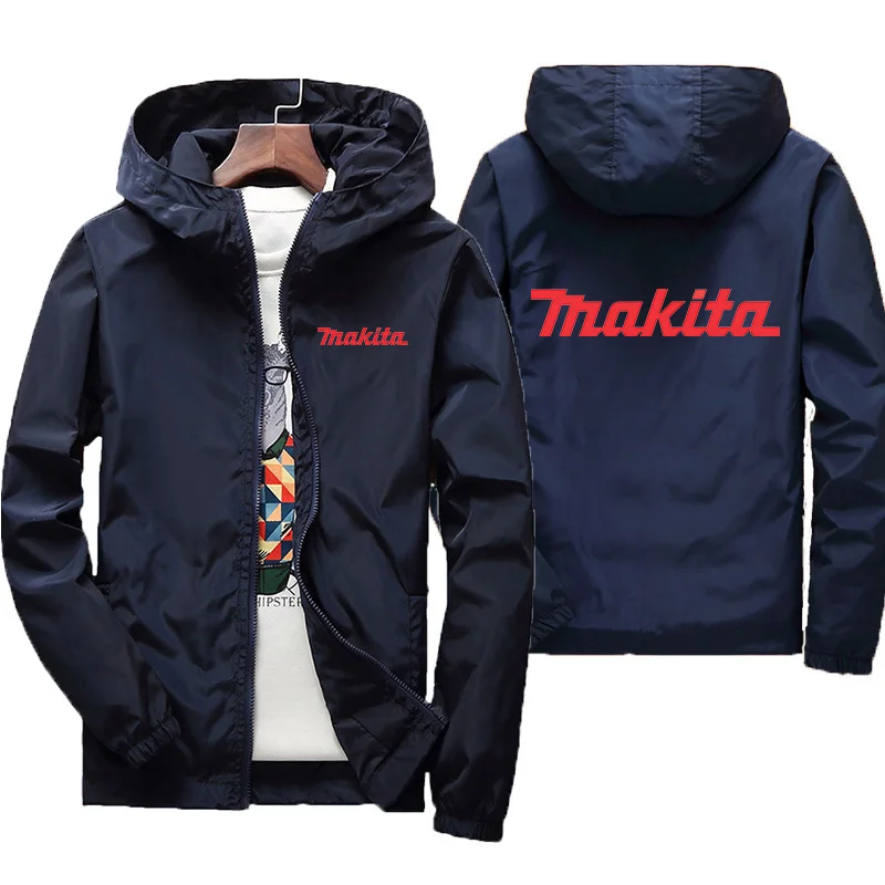 

2023 Spring and Autumn New Jacket Men's Makita Logo Print Sports Thin Jacket Men's Fashion Street Hip Hop Windbreaker Jacket