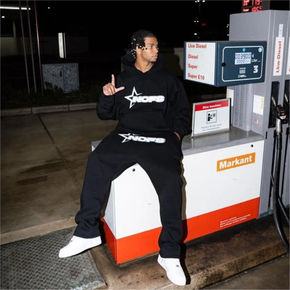 Толстовка Y2K мужская с капюшоном Свободный свитшот в стиле Харадзюку хип-хоп