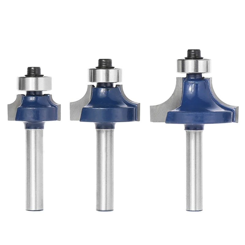 

3 Pcs Radius 1/4" Shank Round Over Beading Edging Router Bit Set For Woodworking Drop Shipping