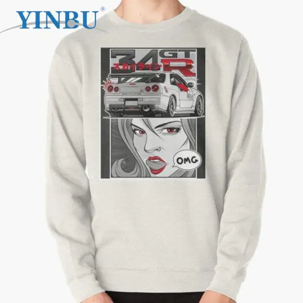 

Футболка JDM R34 GTR Skyline graphic Мужская, модная одежда, новинка 2023, уличная одежда, футболки