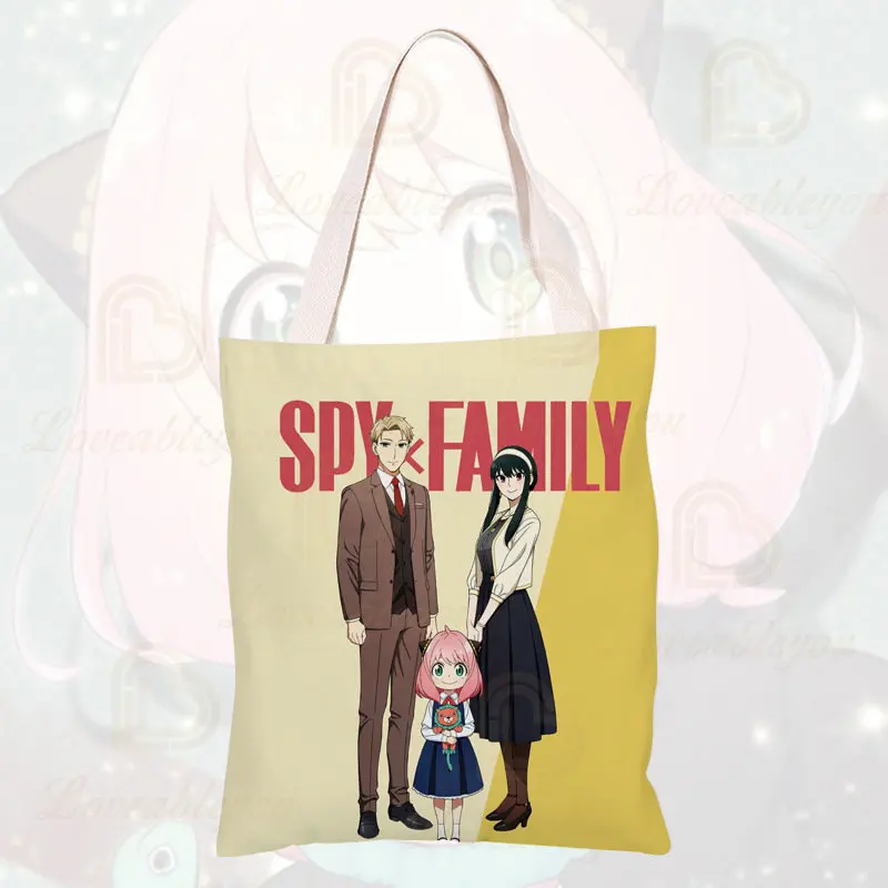 SPY×FAMILY повседневные сумки на плечо большой вместимости холщовые сумки-шопперы в