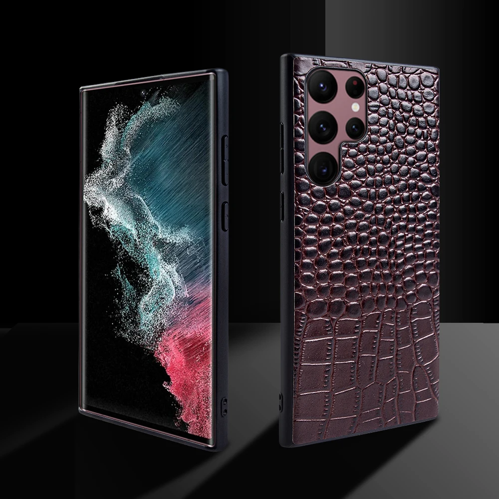

Handmade Genuine Leather Case for Samsung Galaxy S21FE S23Ultra S22 S10 S20 Plus Note 20 10 A53 A72 A71 Phone Cover Back Shell