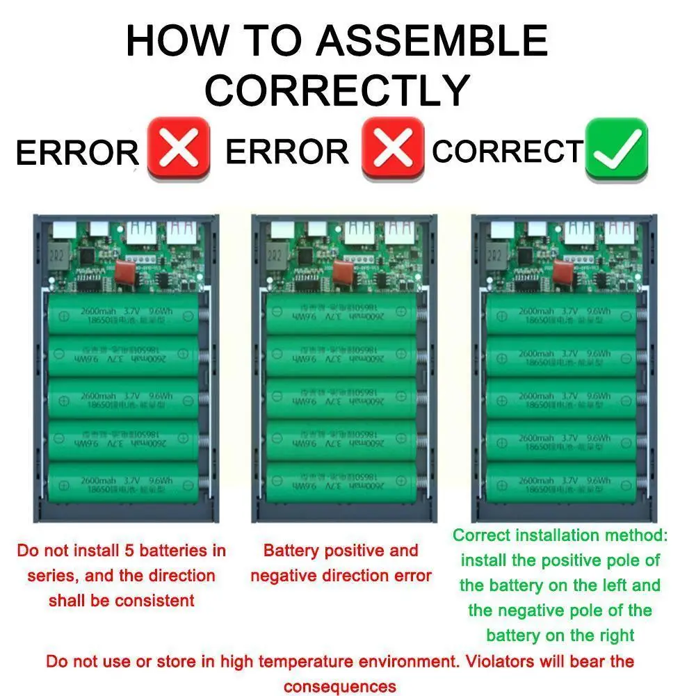 

Diy Mobile Power Kit Material 18650 Wired And Wireless Detachable Mobile Kit Box Welding-free Rechargeable Power Battery Y0y6