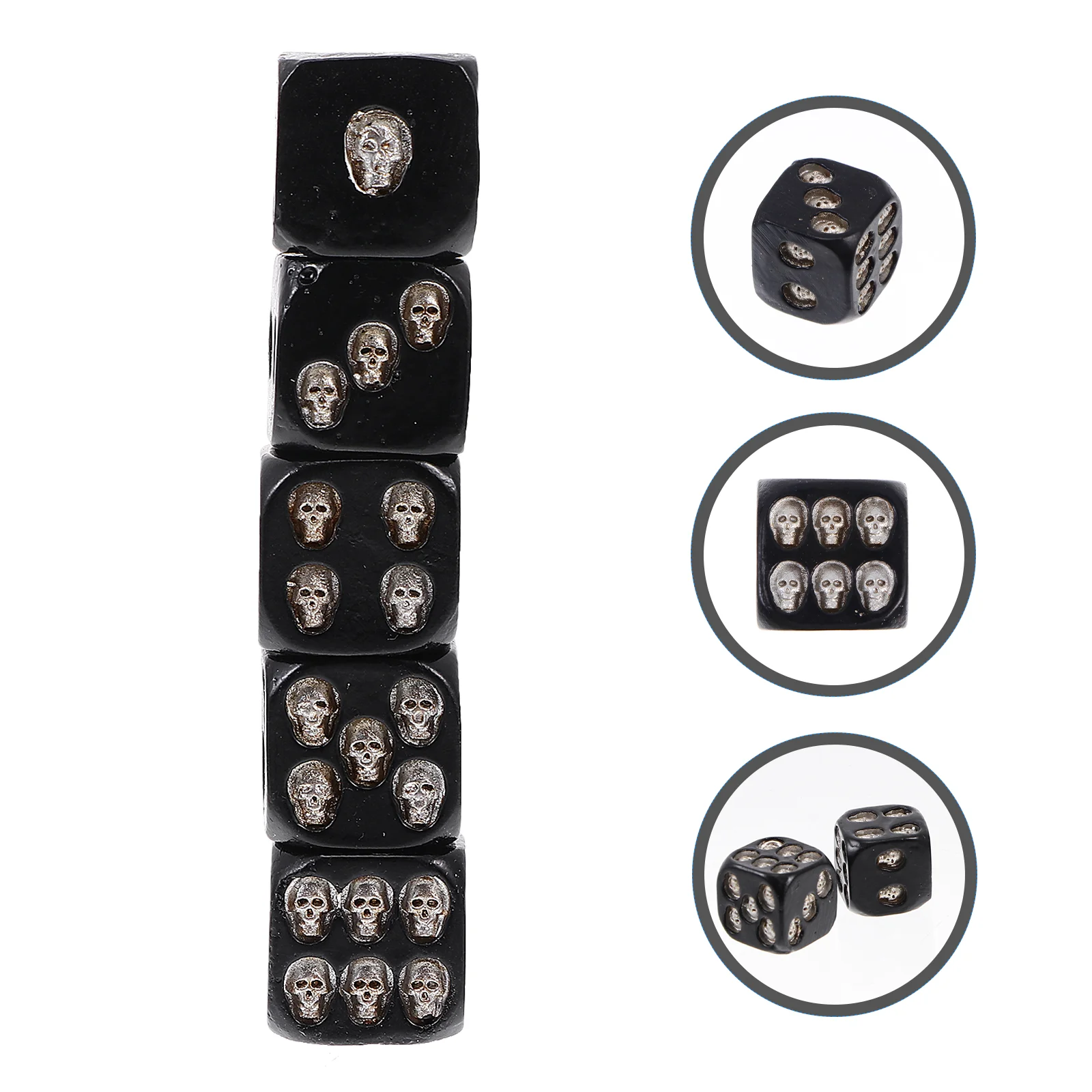 

Игральные кости 5 шт., 6-сторонние кости в форме головы черепа, кубики на Хэллоуин для домашней вечеринки, бара, KTV