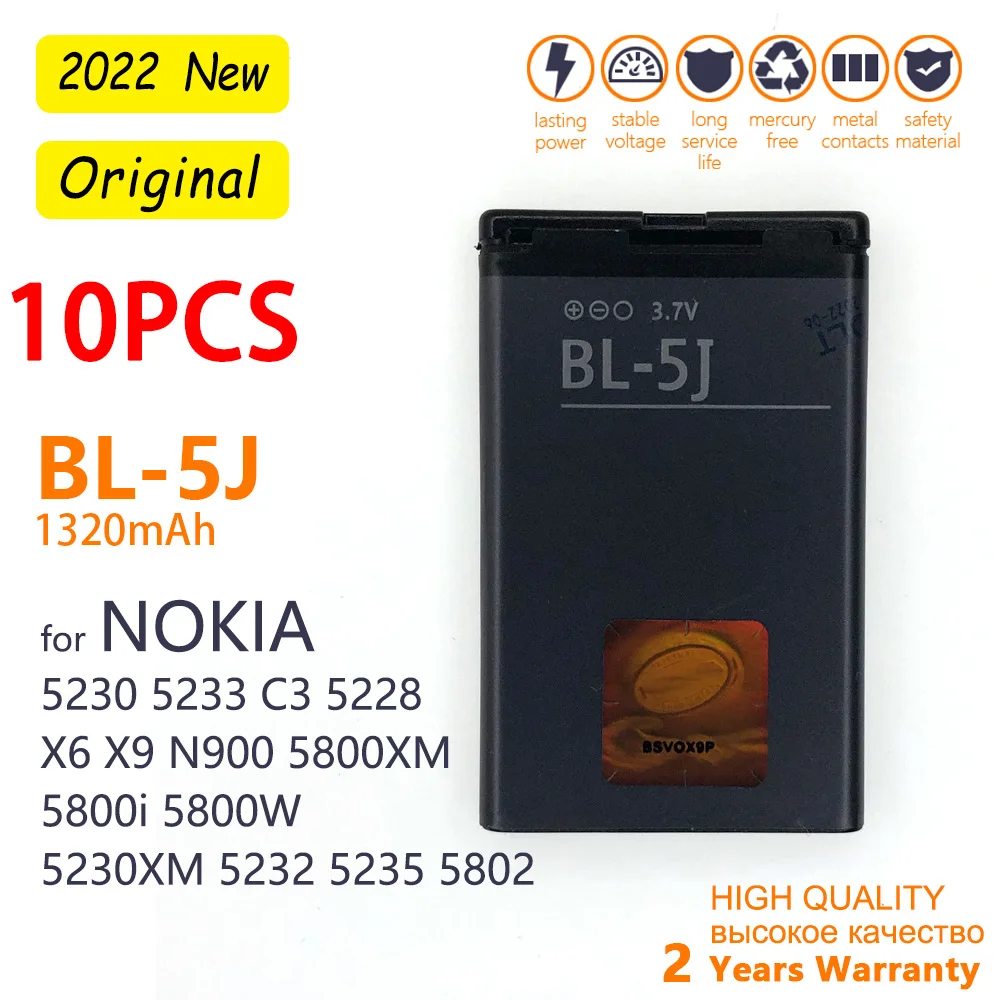 

Replacement 1320mAh BL 5J BL-5J Battery For Nokia Lumia 520 530 525 X1-01 5230 5233 5235 5800XM X6 C3 5802i Rechargeable Battery
