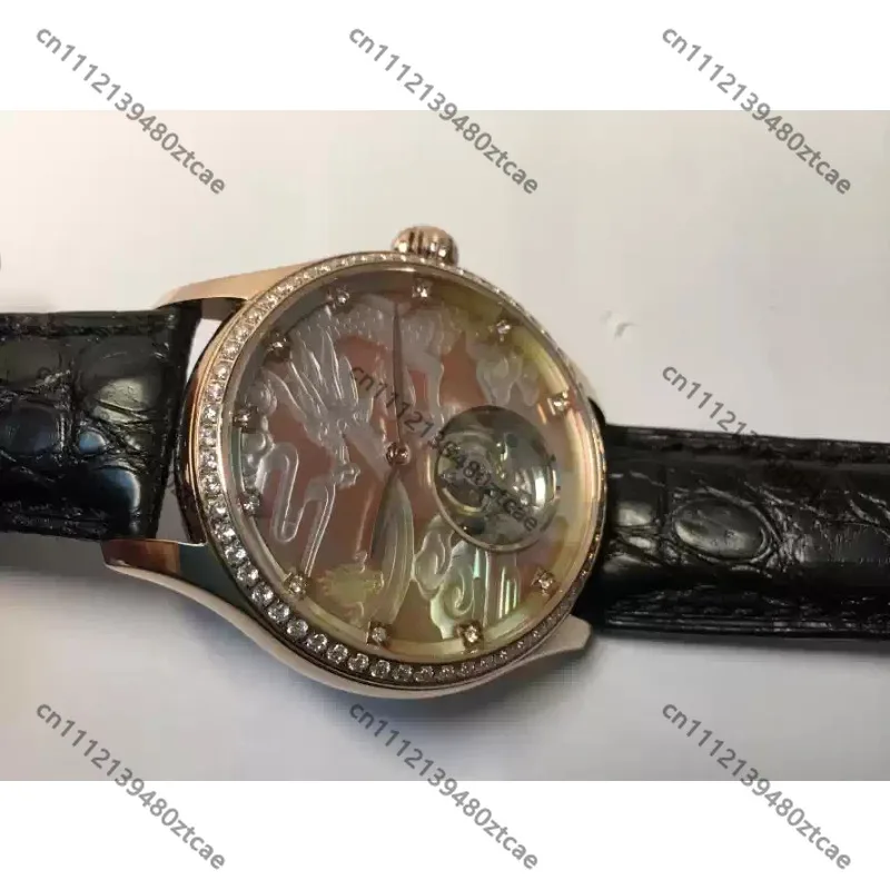 Фото Механические часы ST8000 Tourbillon с циферблатом из глубоководной раковины, 3D-резной фигуркой дракона, настраиваемые, роскошные, коллекционные наручные часы. №4