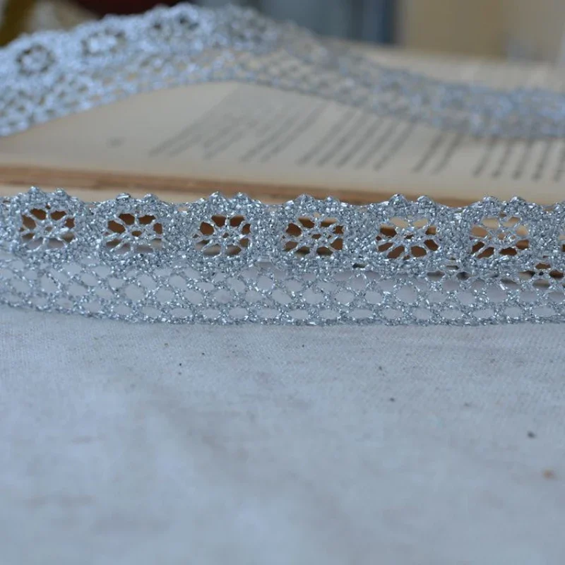 Кружевная ткань с вышивкой из полиэстера одежда ручной работы сделай сам серебро