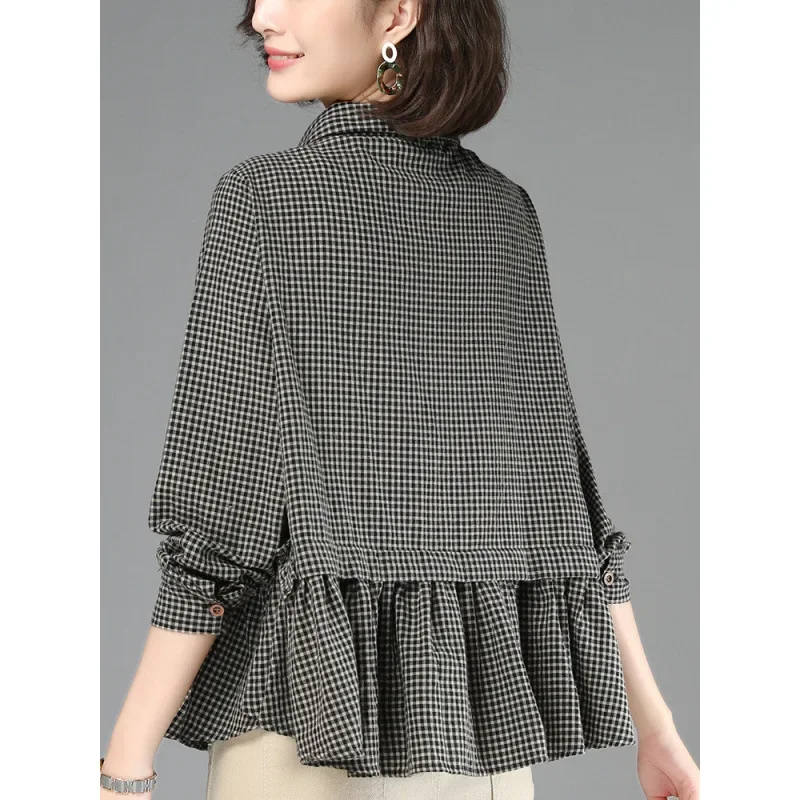 Повседневная женская рубашка 24 осенний Ханчжоу модный топ без воротника в