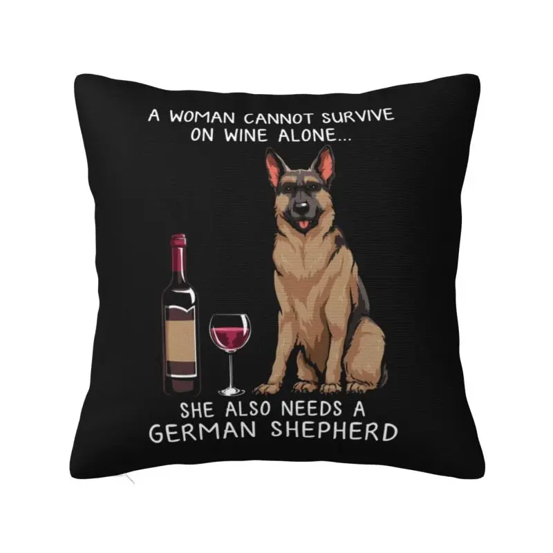 

Наволочка в виде немецкой овчарки и винной собаки, наволочка из полиэстера для любителей собак, наволочка для дивана, квадратная наволочка, ...