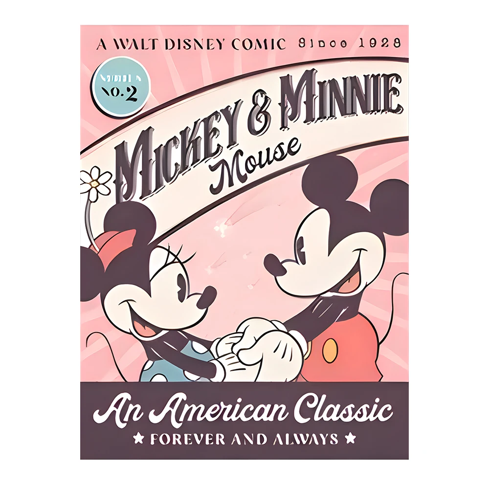 

MINISO винтажный постер с изображением Микки и Минни Маус волны сумасшедшая сарая для танцевальной вечеринки Настенная картина на холсте картина для комнаты домашний декор картины