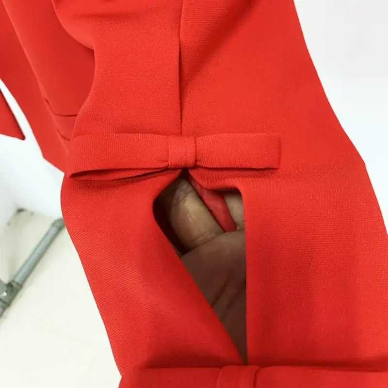 Подиумный укороченный пиджак с 3D бантом и длинными рукавами брендовое модное