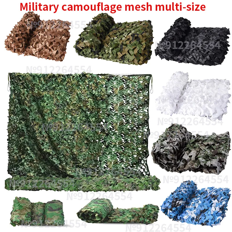 

3x3 2x5 4x4 3x4 Military Camouflage Nets White Blue Beige Desert for Hunting Hiding Mesh Outdoor Awning Garden Shading Gazebo