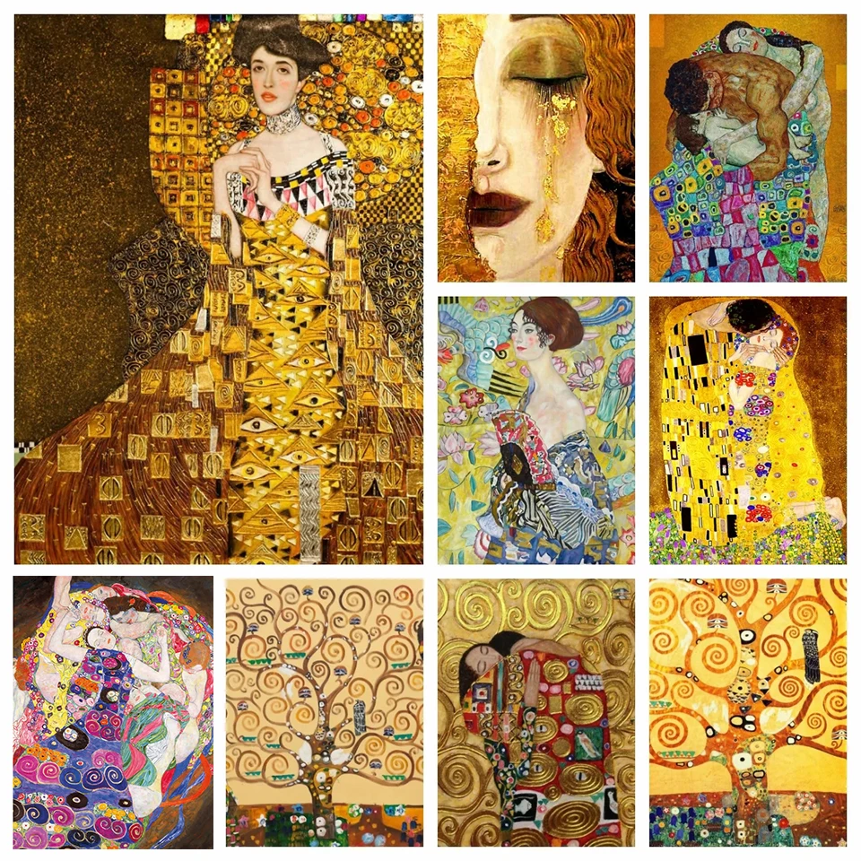 Tree Of Life 5D Diy Diamond Painting Full Square Round Drill Diamond Mosaic Embroidery Kits Gustav Klimt Kiss art Home Decor