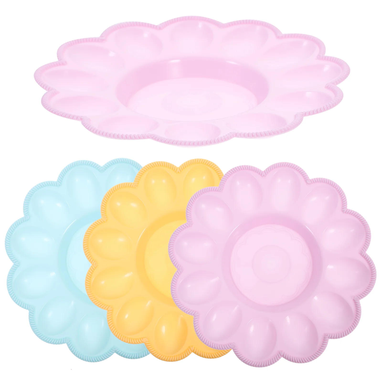 

4 Pcs Deviled Egg Serving Plate Storage Tray Carton Handle Case Carrier Organizer Dish eggs