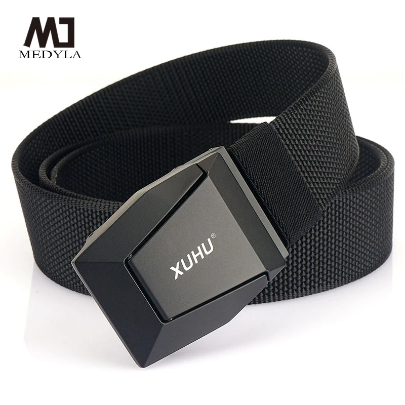 MEDYLA Official Genuine Tactical Belt Metal Buckle Quick Release Nylon Belt Casual Tooling Training Belt Men's Trousers Belt