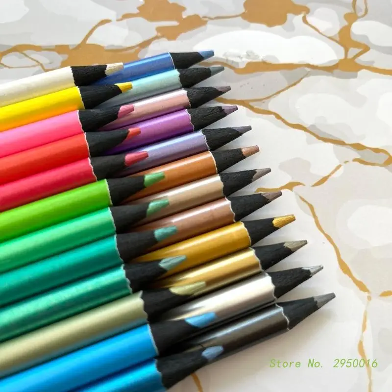 

Pencils 24 Wooden Non-toxic Assorted Pencils Sketching Metallic Colors Black Pencils Drawing Colored Pre-sharpened Set Colors