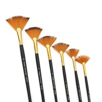 6pcsset fan shaped acrylic paint brushes set paintbrushes nylon hair for artist oil watercolor face nail art rock painting