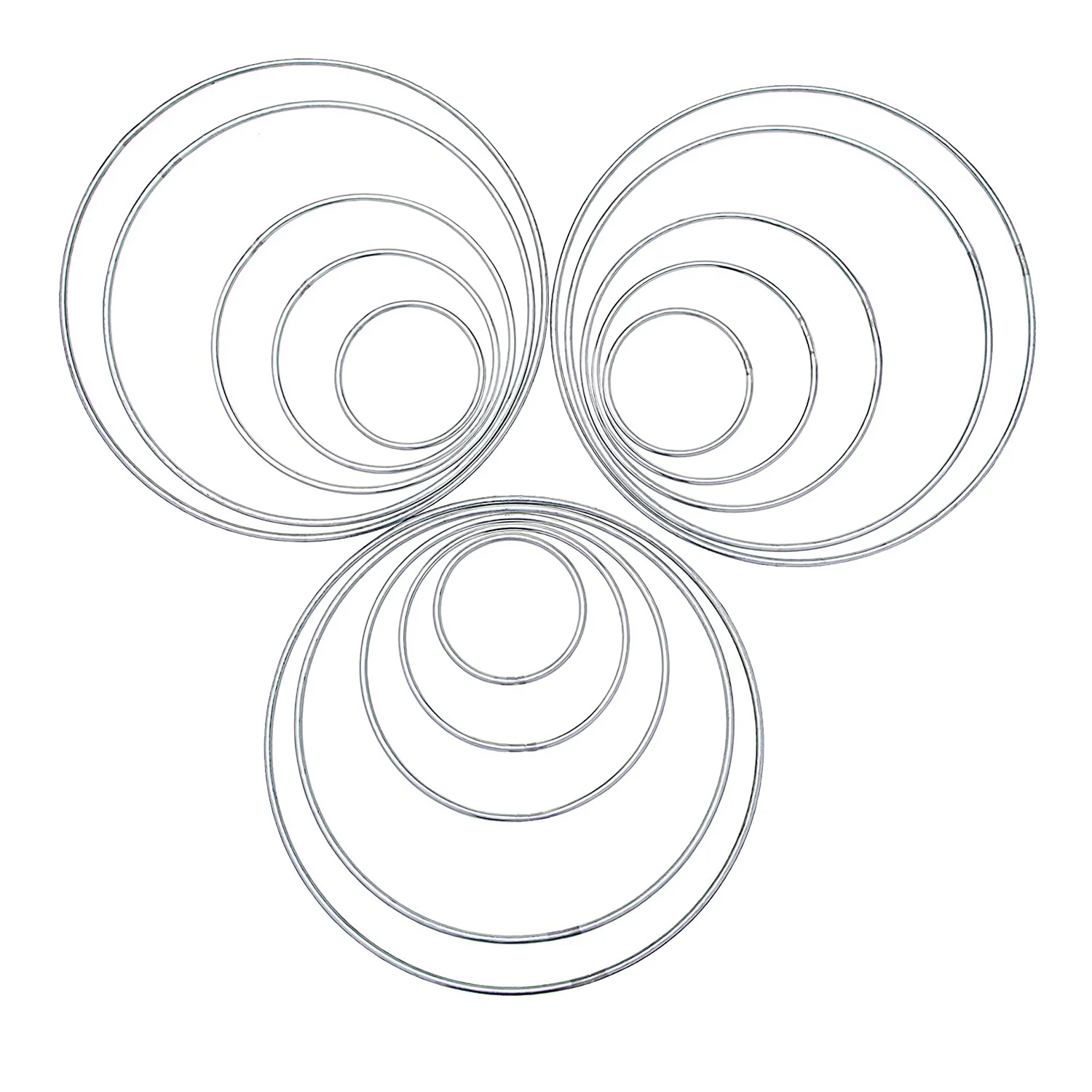 

15 PCS Silver Dream Catcher Metal Rings Supplies,Macrame Rings, Metal Hoops for Multi-Purpose Crafts Projects in 5 Sizes