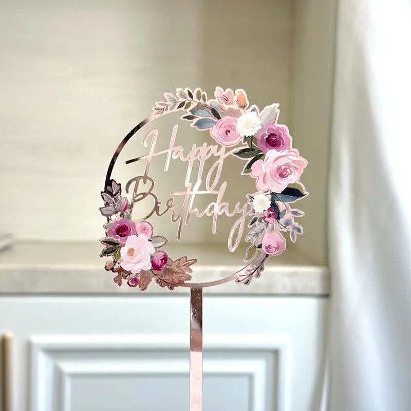 

Акриловый топпер для торта с цветами и животными YXMJMXS