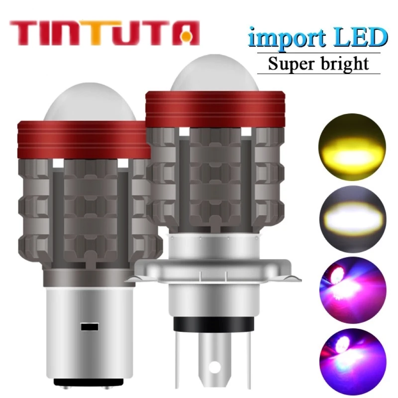 

Мотоциклетные фары, суперяркие, с «ангельским глазом», для H4, BA20D, противотуманные фары, 4 цвета, 12 Светодиодный