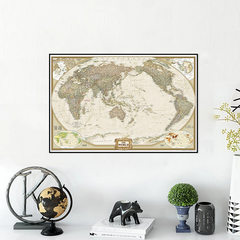 

24x36 Inch The Wolrd Political Map World Map Wall Decor for Living/Study Room Wall Decor Canvas Painting Posares and Prints