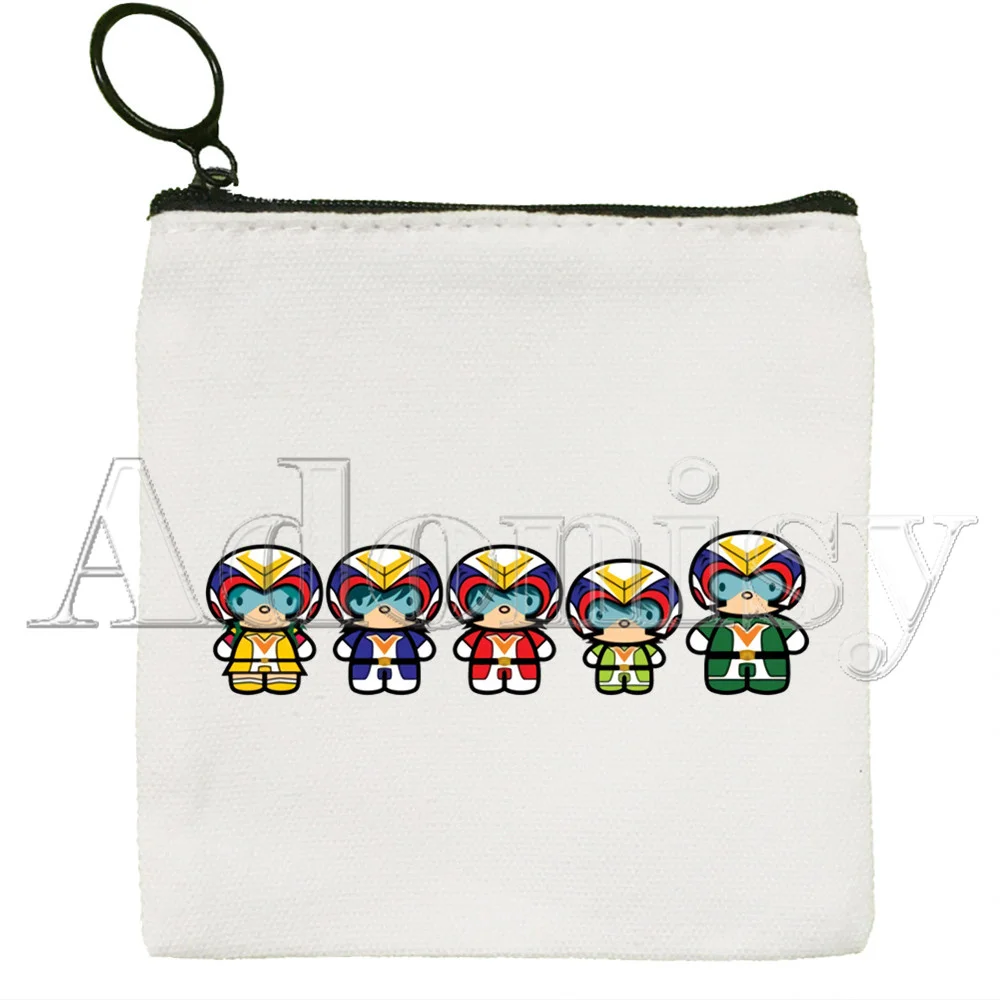 Mazinger Z Cute Mini Coin Purse Canvas Student Wallet Coin Case Zipper Hand Female Key Case
