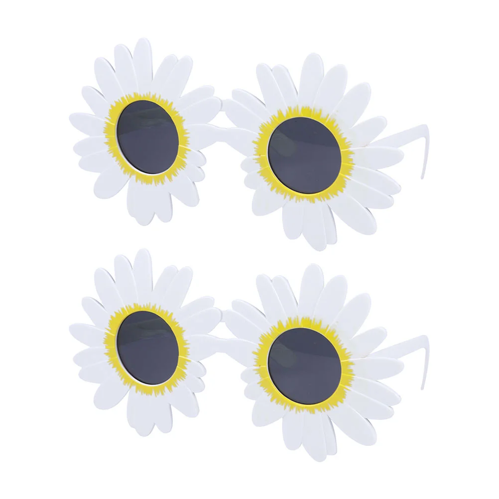 

2pcs Sunflower Design Glasses Funny Daisy Shape Eyeglasses Cosplay Party Decorative Toys Photo Props Eyewear Costume