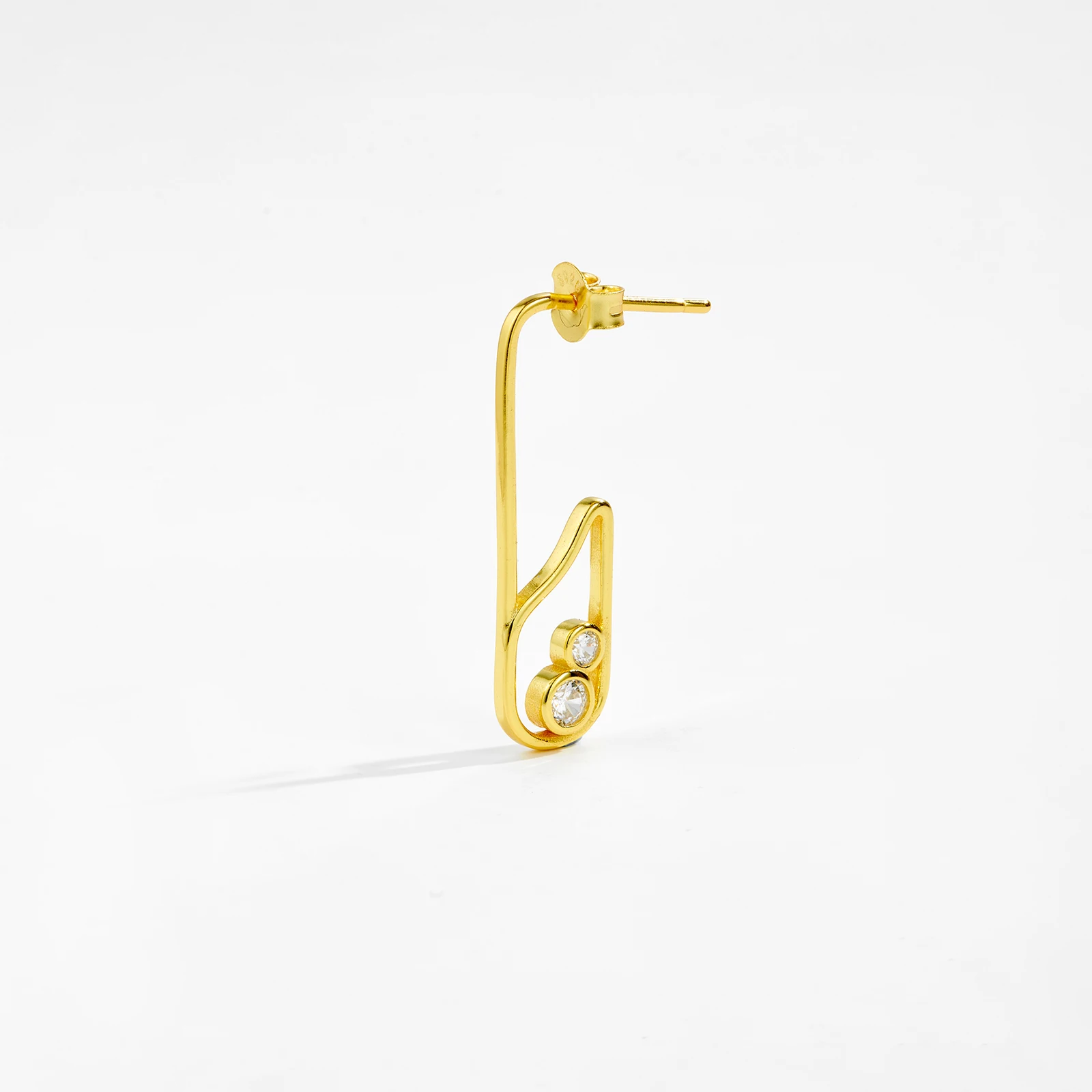 ANDYWEN стерлингового серебра 925 пробы нерегулярная скрепка для бумаг с цирконием