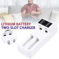 smart led 14500 18650 battery charger universal 2 slot li ion batteries usb chargers for socketscomputerscars charging