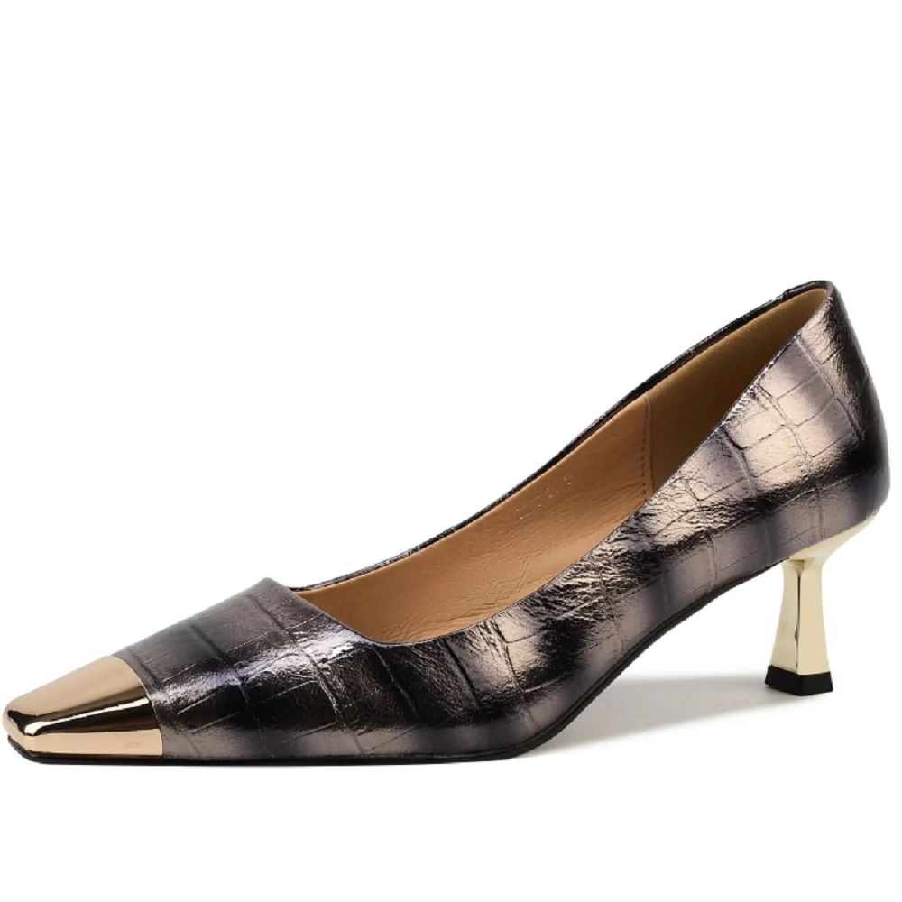 [EUNICE yun】брендовые женские туфли на шпильке с квадратным носком из натуральной