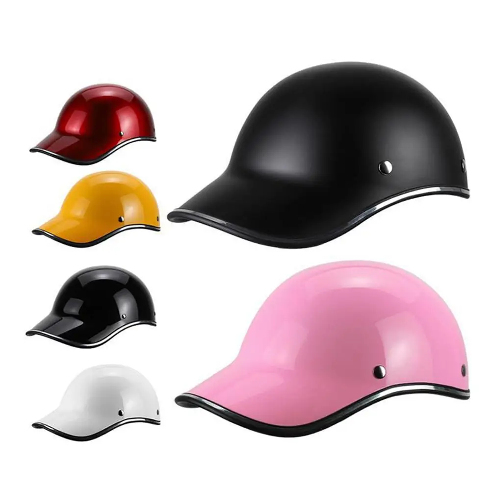 

[ Ready Stock ] Open Face Motorcycle Helmet Baseball Cap Half Helmets For Men Women Scooter Electric Bike Retro Hard Hat