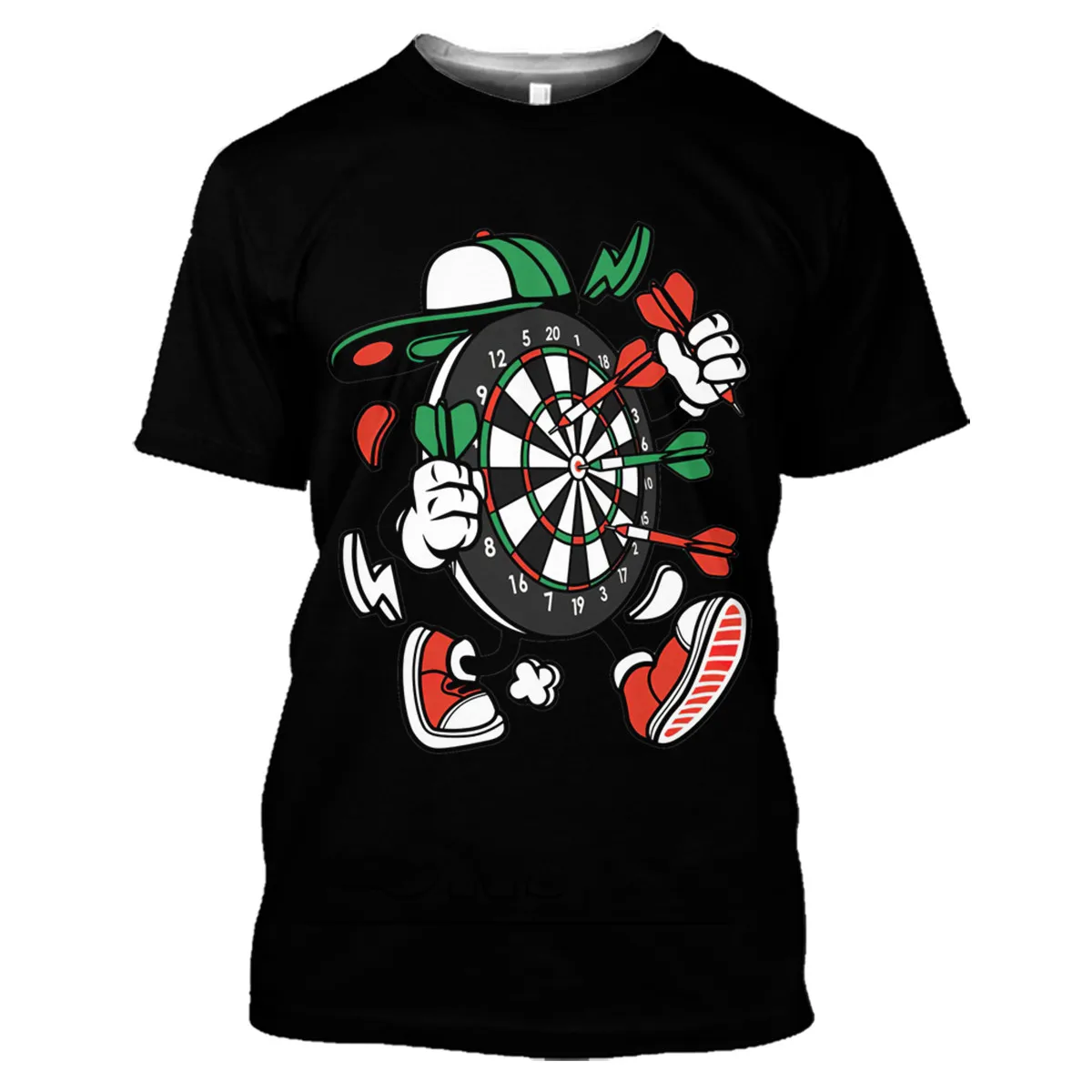 

2022 Summer T-shirt Fashion 3d Printed Dart Pattern Simple Loose Streetwear Hip Hop Bar Handsome Oversized Men's T-Shirt Top