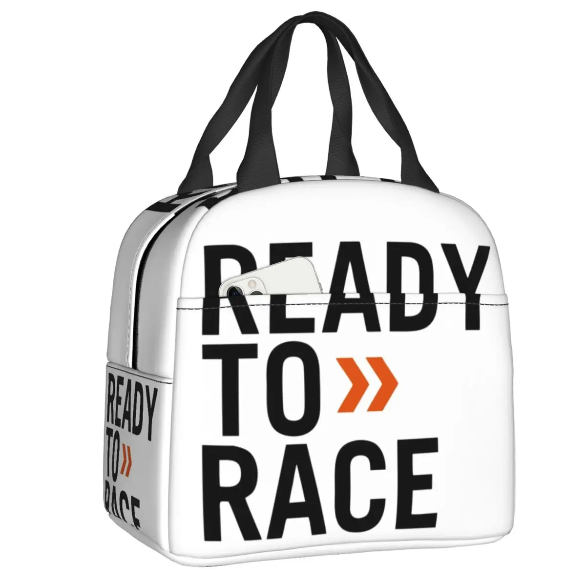 

Custom Ready To Race Lunch Bag Men Women Cooler Thermal Insulated Lunch Box for Kids School Thermal Bags lunchbag