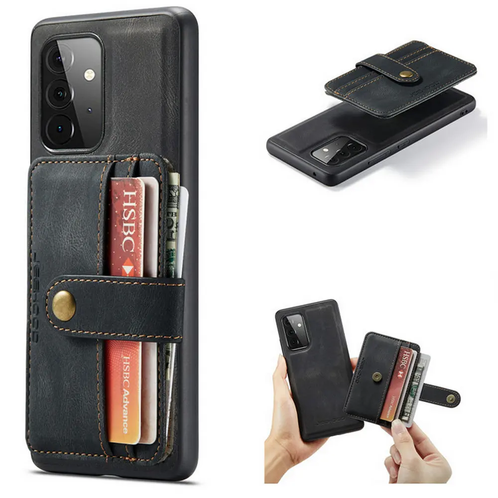 

Shockproof Case for Samsung Galaxy A72 5G 4G Leather 2in1 Detachable Back Cover for Galaxy A72 Case A 72 SM-A726 A725 Card Funda