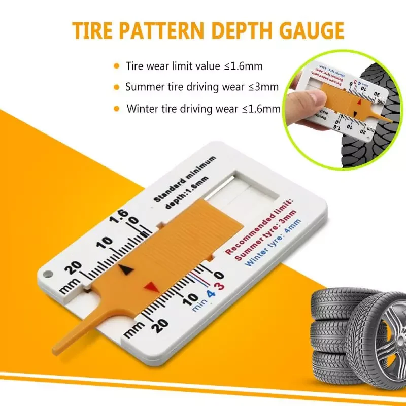 

Indicator Car Tyre Tread Depth Depthometer Gauge Caliper Motorcycle Trailer Tire Wheel Measure Tool Repair Tool Car Tool