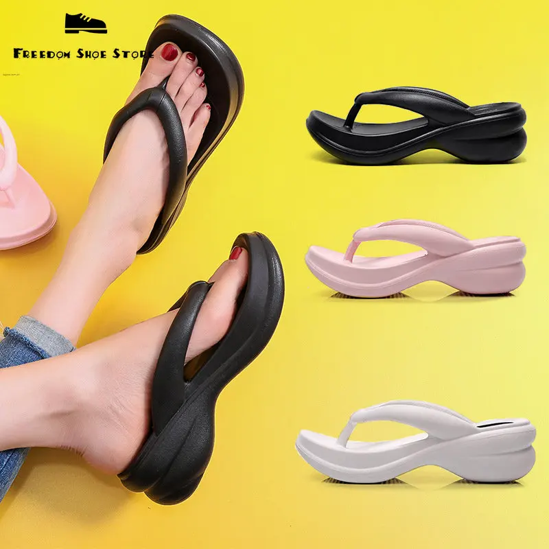 

Шлепанцы женские из ЭВА, мягкая подошва, высокий каблук, сандалии Мэри Джейн, пляжные тапочки, премиум-класса, лето