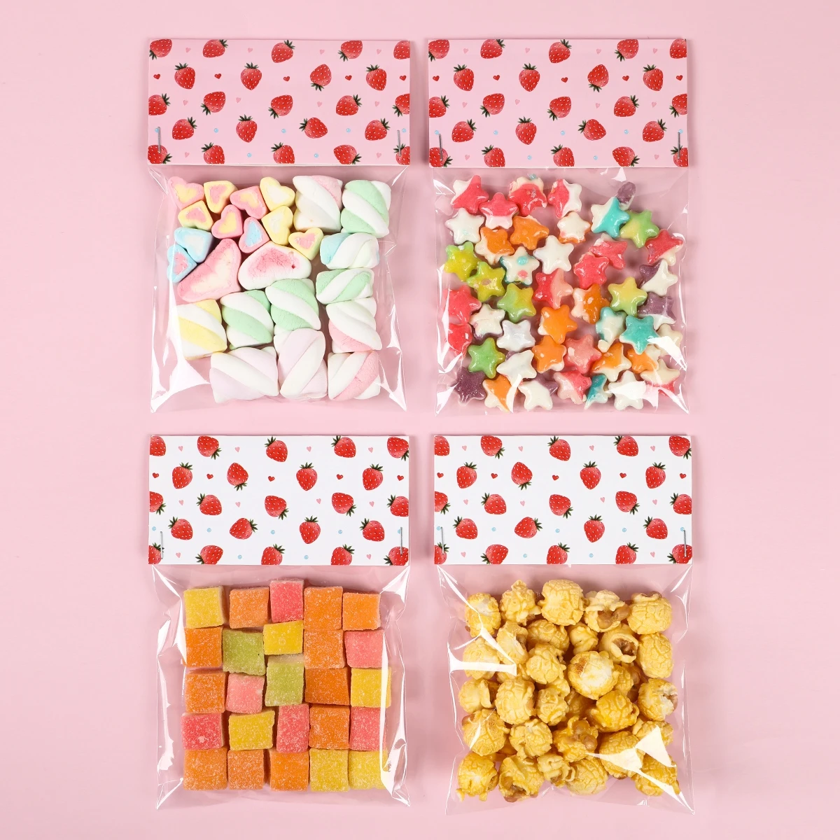 10 шт. розовые пакеты для клубники