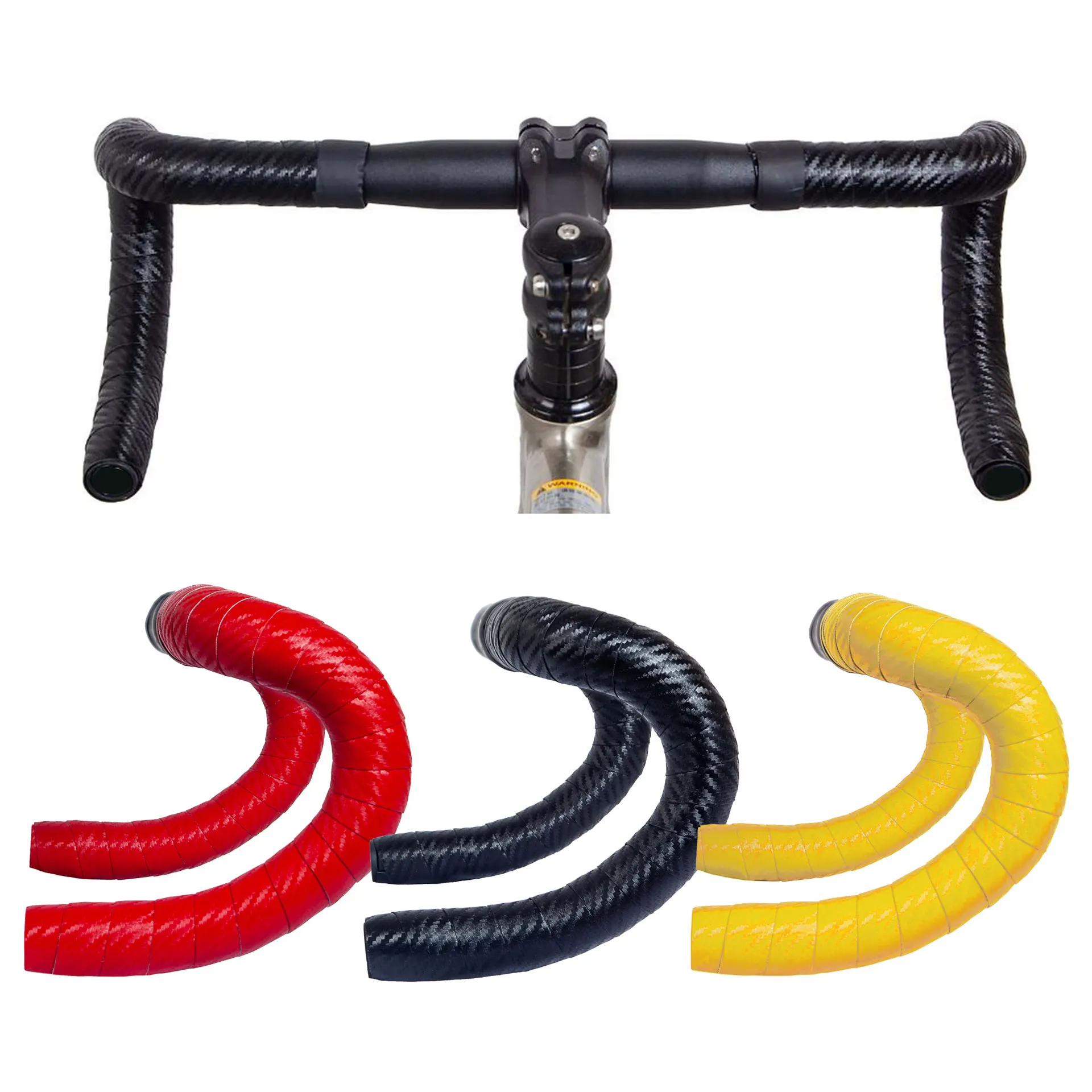 MOTSUV  Bike Handlebar Tape EVA PU Road Bicycle Handlebar Tape Anti-slip Shock Absorption Cycling Wrap End Plug Accessories