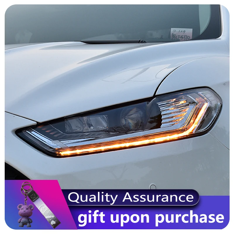 Автомобильная фара для Ford Mondeo 2013-2016 передний фонарь DRL обновленная динамическая