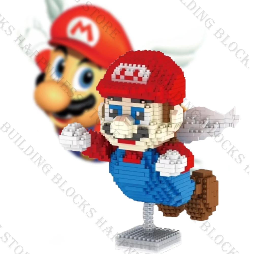 

Flying Super Mario Micro Building Blocks DIY Angle Block Toys Cute Cartoon Auction Figures Model Kids Toys for Children Gifts