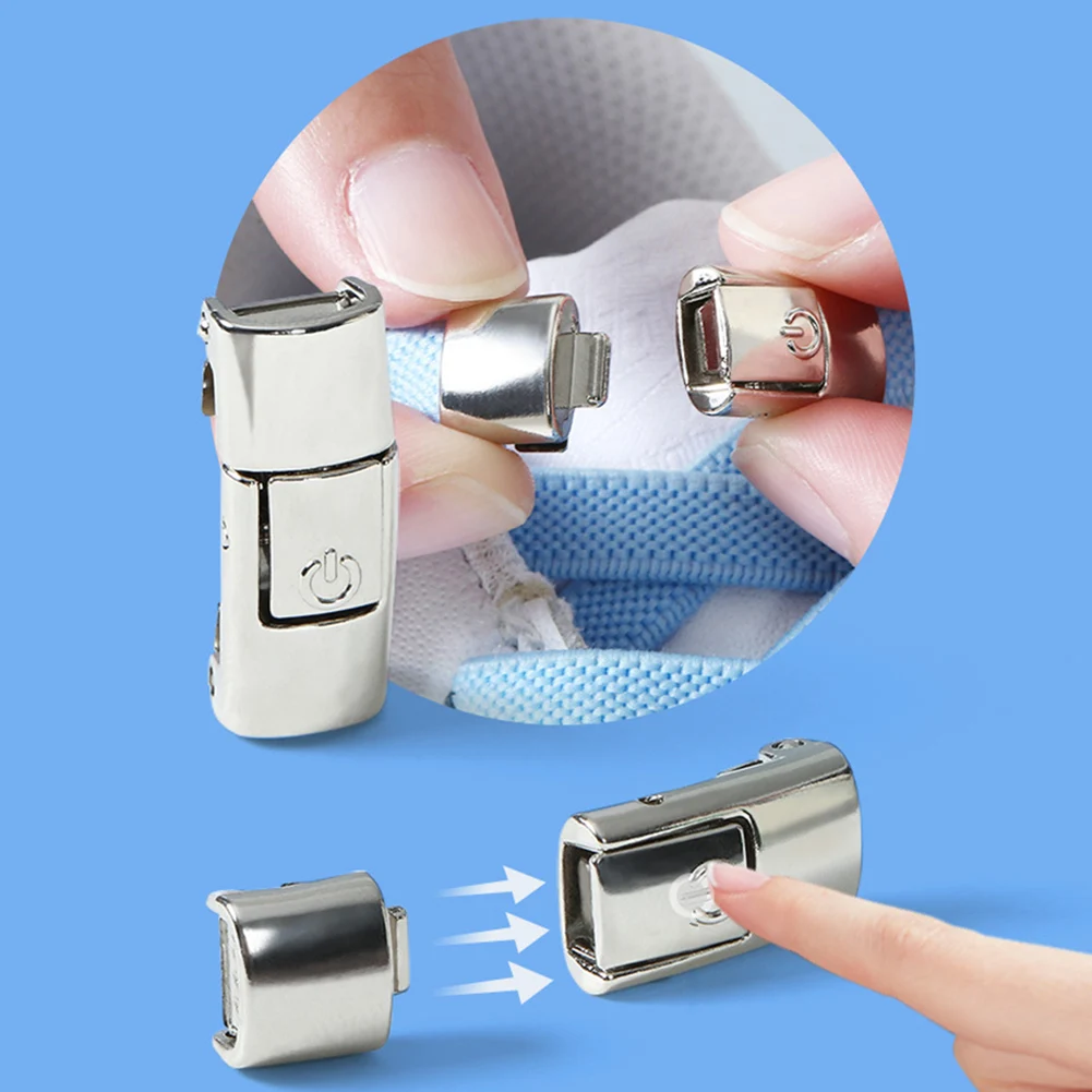 

4pcs/1pair New Metal Shoelace Quick Button Buckle Shoelaces Non-magnetic Lock Shoes Accessories Sneaker Kits Metal Laces Buckle