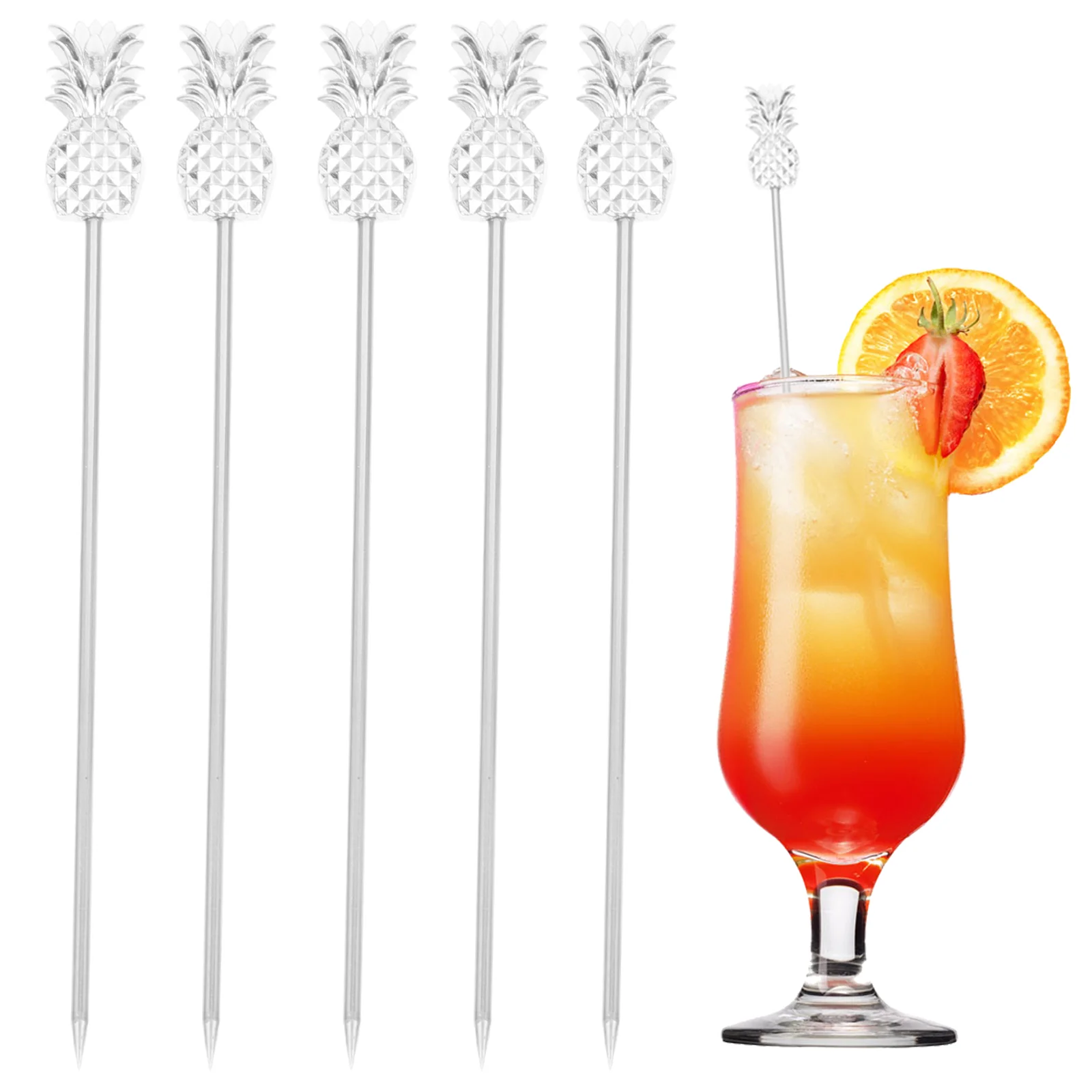 

Picks Cocktail Fruit Sticks Appetizer Drinktoothpicks Dessert Party Stirrers Decorative Metal Pineapple Skewers Cute