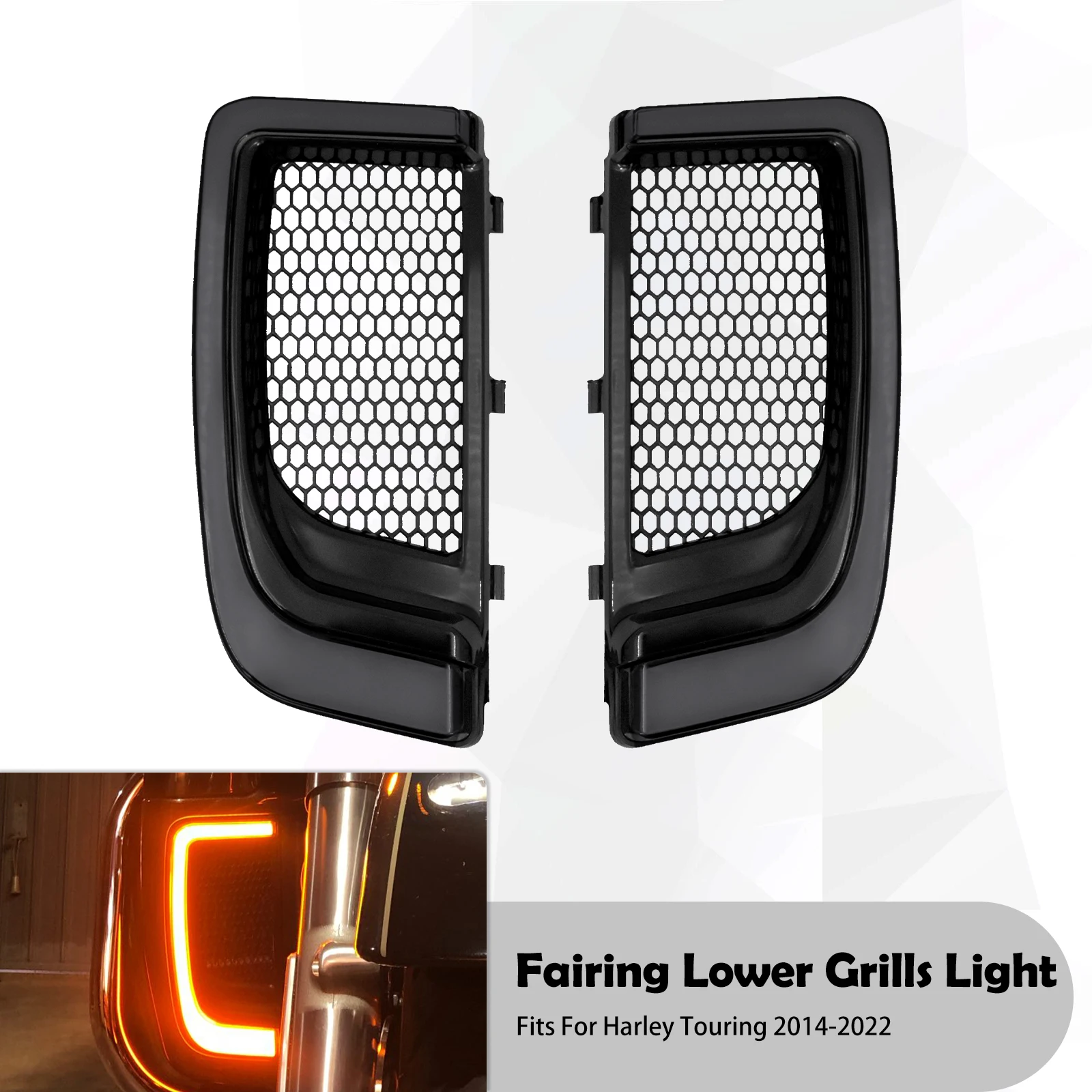 

Светодиодный обтекатель указателя поворота для мотоцикла, нижние решетки, лампа для ходовых огней для Harley Touring Ultra Limited Road Electra Glide 2014-2022