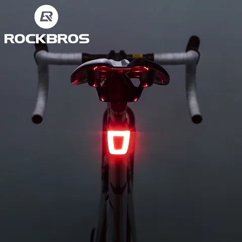 Велосипесветильник фонарь ROCKBROS, водонепроницаемый светодиодный задсветильник фонарь на шлем, зарядка через USB, для безопасной езды в ночное время