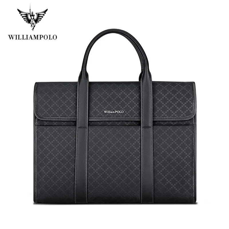 WILLIAMPOLO Мужской и женский модный деловой портфель 15 6-дюймовая сумка для ноутбука