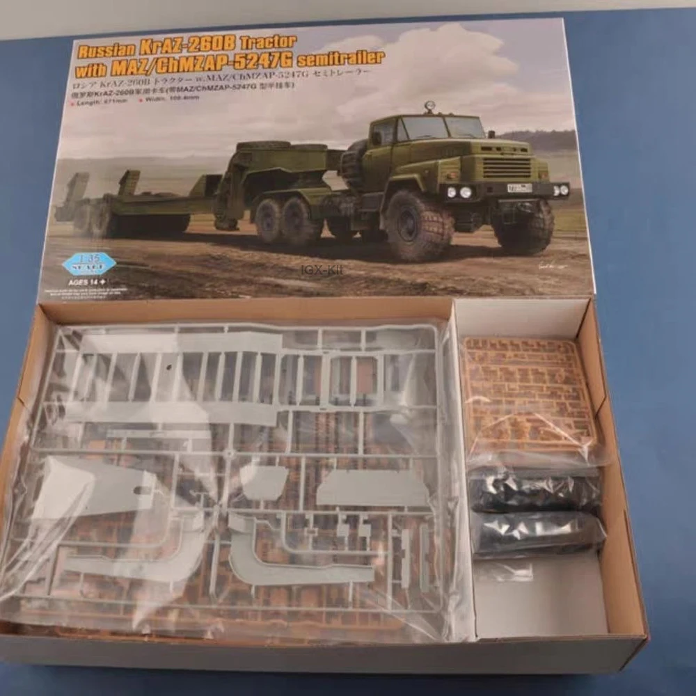 Hobbyboss 85523 Масштабная модель 1:35 Российский грузовик КрАЗ-260Б с полуприцепом МАЗЧМЗАП-5247Г, пластиковый сборный конструктор, игрушка для хобби (art.: 3920d0fa1e136) - 3920d0fa1e136